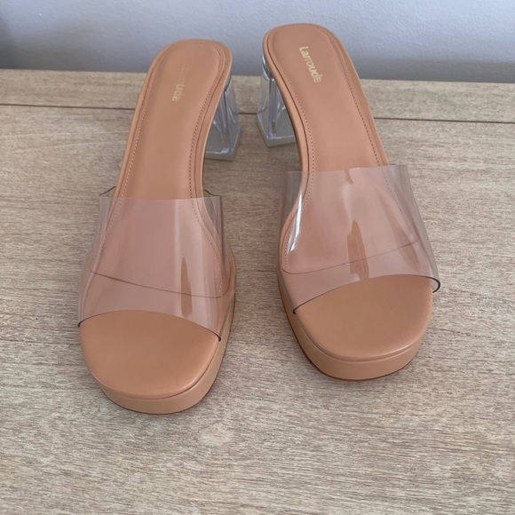 Larroude transparent lucite and pvc block heel. Unworn. No box. - Picture 4 of 5